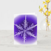 Wenskaart van Paarse en witte wintersneeuwvlokken Kaart (Gele Bloem)
