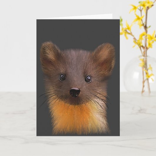 Wenskaart van Pine Marten Kaart (Gele Bloem)
