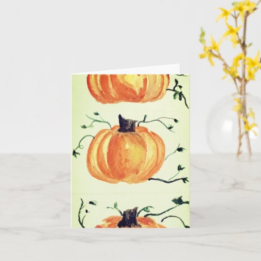 Wenskaart van pompoen kaart (Gele Bloem)