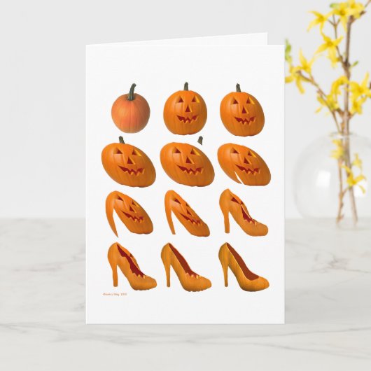 Wenskaart van pompoen kaart (Gele Bloem)