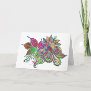 wenskaart van regenboogbouquet kaart