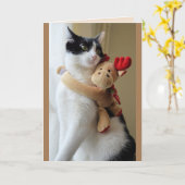 wenskaart van rendieren en katten kaart (Gele Bloem)