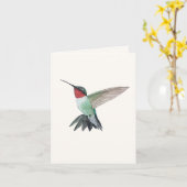 Wenskaart van rondvliegende Hummingbird Kaart (Gele Bloem)