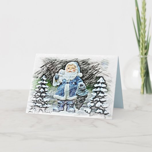 wenskaart van santa claus feestdagen kaart (Voorkant)