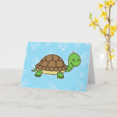 Wenskaart van schildpadden kaart (Gele Bloem)