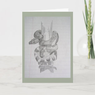 Wenskaart van slang, blanco binnenin kaart