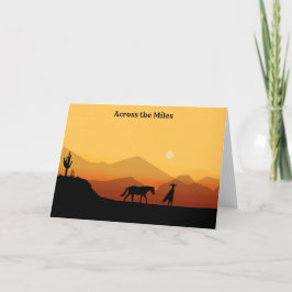 Wenskaart van Spaanse paarden en Man Silhouette Bedankkaart