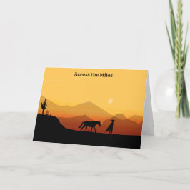 Wenskaart van Spaanse paarden en Man Silhouette Bedankkaart