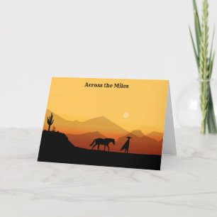 Wenskaart van Spaanse paarden en Man Silhouette Bedankkaart