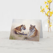 Wenskaart van tigers kaart (Gele Bloem)