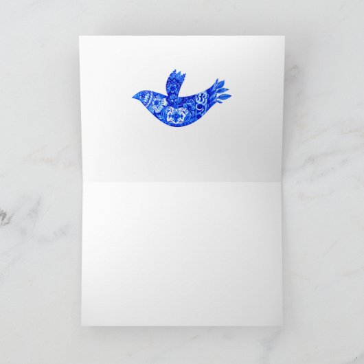 Wenskaart van Troebird en Tulips Kaart (Binnen)