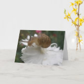 Wenskaart van tuinslak en witte anjer kaart (Gele Bloem)