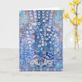 Wenskaart van turkse tegels kaart (Gele Bloem)