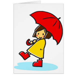 Wenskaart van Umbrella Girl