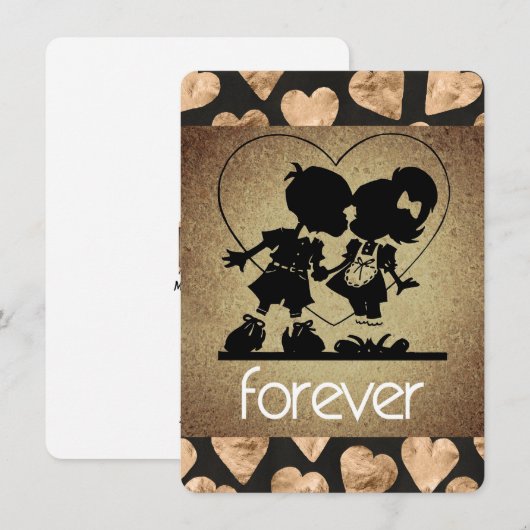 Wenskaart van valentijnse 'Forever SweeBaby' Feestdagenkaart (Voorkant / Achterkant)