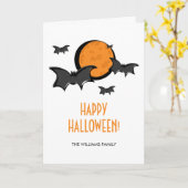 Wenskaart van vleermuizen en moon Halloween Kaart (Gele Bloem)
