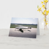 Wenskaart van vliegtuigen kaart (Gele Bloem)