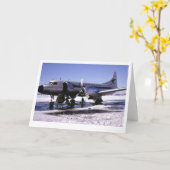 Wenskaart van vliegtuigen kaart (Gele Bloem)