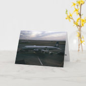 Wenskaart van vliegtuigen kaart (Gele Bloem)