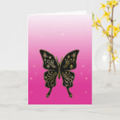 Wenskaart van vlinder kaart (Gele Bloem)