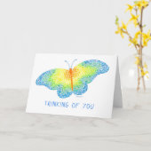 Wenskaart van vlinder kaart (Gele Bloem)