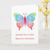 Wenskaart van vlinder kaart (Gele Bloem)