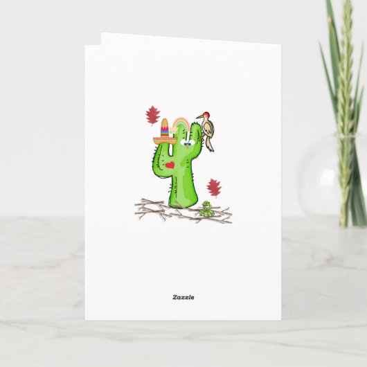 Wenskaart van vogelcactus feestdagen kaart (Achterkant)