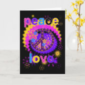 Wenskaart van vrede en liefde kaart (Gele Bloem)