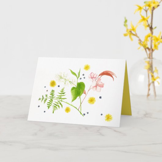 wenskaart van wilde bloemen kaart (Gele Bloem)