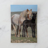 Wenskaart van wilde paarden - Wilde merg en veefra Bedankkaart (Binnen)