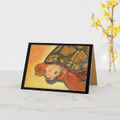 Wenskaart van woestijnschildpad blanco kaart (Gele Bloem)