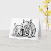 Wenskaart van Wombat Joeys Kaart (Gele Bloem)