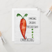 Wenskaart van wortelen - grappige groenten - dus N Kaart (Voorkant / Achterkant in situ)