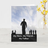 Wenskaart van zeeman van de vaderdag-marine kaart (Gele Bloem)