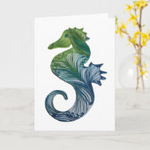 Wenskaart van zeepaardjes kaart (Gele Bloem)