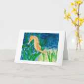 Wenskaart van zeepaardjes kaart (Gele Bloem)