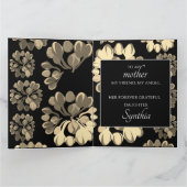 Wenskaart van zwarte en beige Floral Kaart (Binnen)