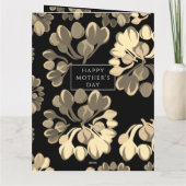 Wenskaart van zwarte en beige Floral Kaart (Achterkant)