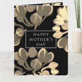 Wenskaart van zwarte en beige Floral Kaart (Voorkant)