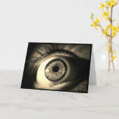 Wenskaart van zwarte en witte ogen kaart (Gele Bloem)