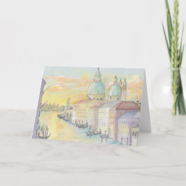 Wenskaart "Venice Waterverf Sketch/Italy" Feestdagen Kaart