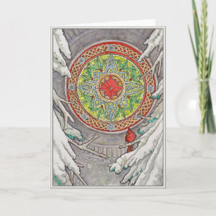 Wenskaart Venster december Feestdagen Kaart