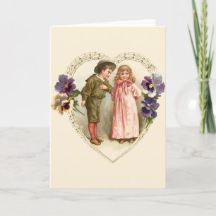 Wenskaart Victoriaans Romance Feestdagen Kaart