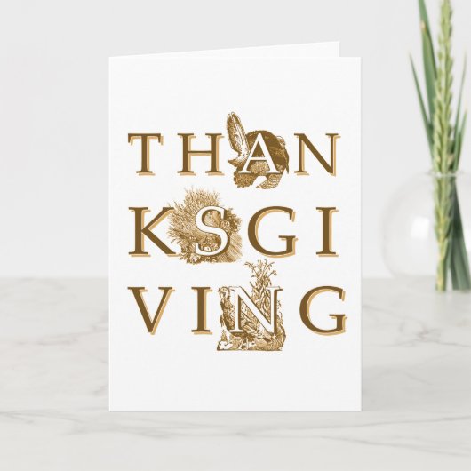 Wenskaart Victoriaans Thanksgiving Feestdagen Kaart (Voorkant)