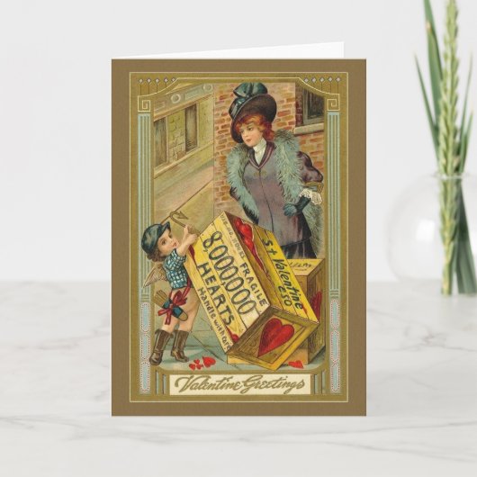 Wenskaart Victoriaans Valentijnsdag Feestdagen Kaart (Voorkant)