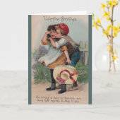 Wenskaart Victoriaans Valentijnsdag Kaart (Gele Bloem)