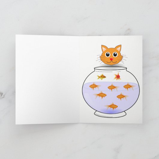 Wenskaart viskatten kaart (Binnen)