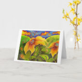 wenskaart Vloerwerelden Kaart (Gele Bloem)