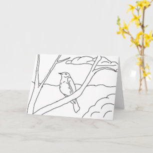 Wenskaart - Vogel in bijkantoren Kaart