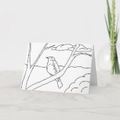 Wenskaart - Vogel in bijkantoren Kaart (Voorkant)